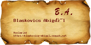 Blaskovics Abigél névjegykártya